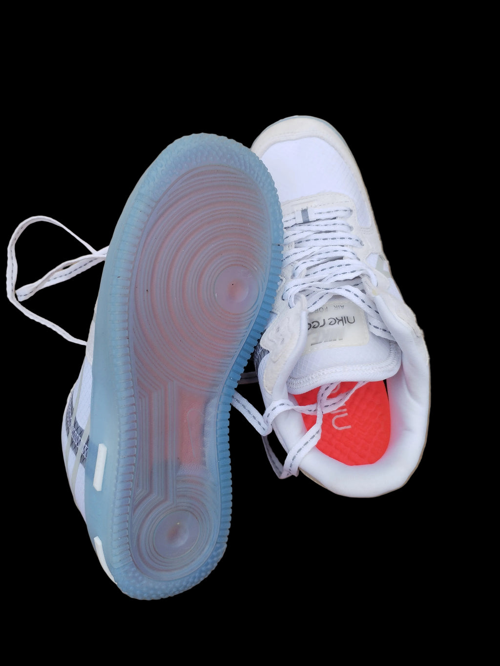 Nike Air Force 1 React White Ice Blue vista frontal par